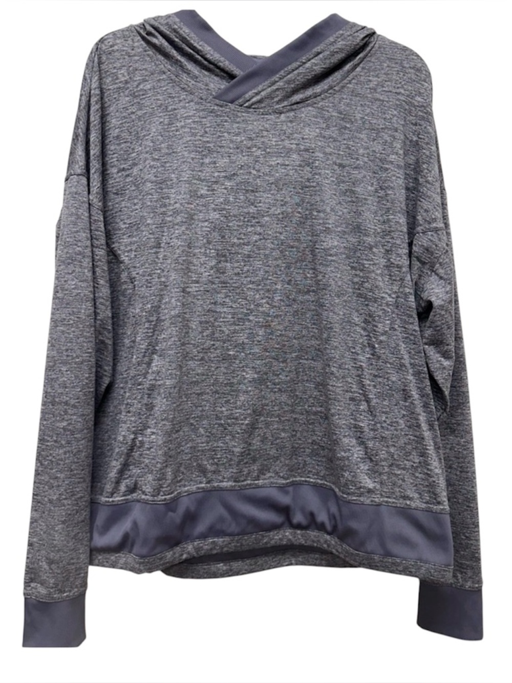 MONDETTA PERFORMANCE + LUXURY XL Lavender Gray Space Dye Hooded PulloverShirt - Picture 1 of 9